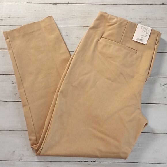 Womens Beige Side Zip Dress Pants Size 14 - Picture 1 of 9